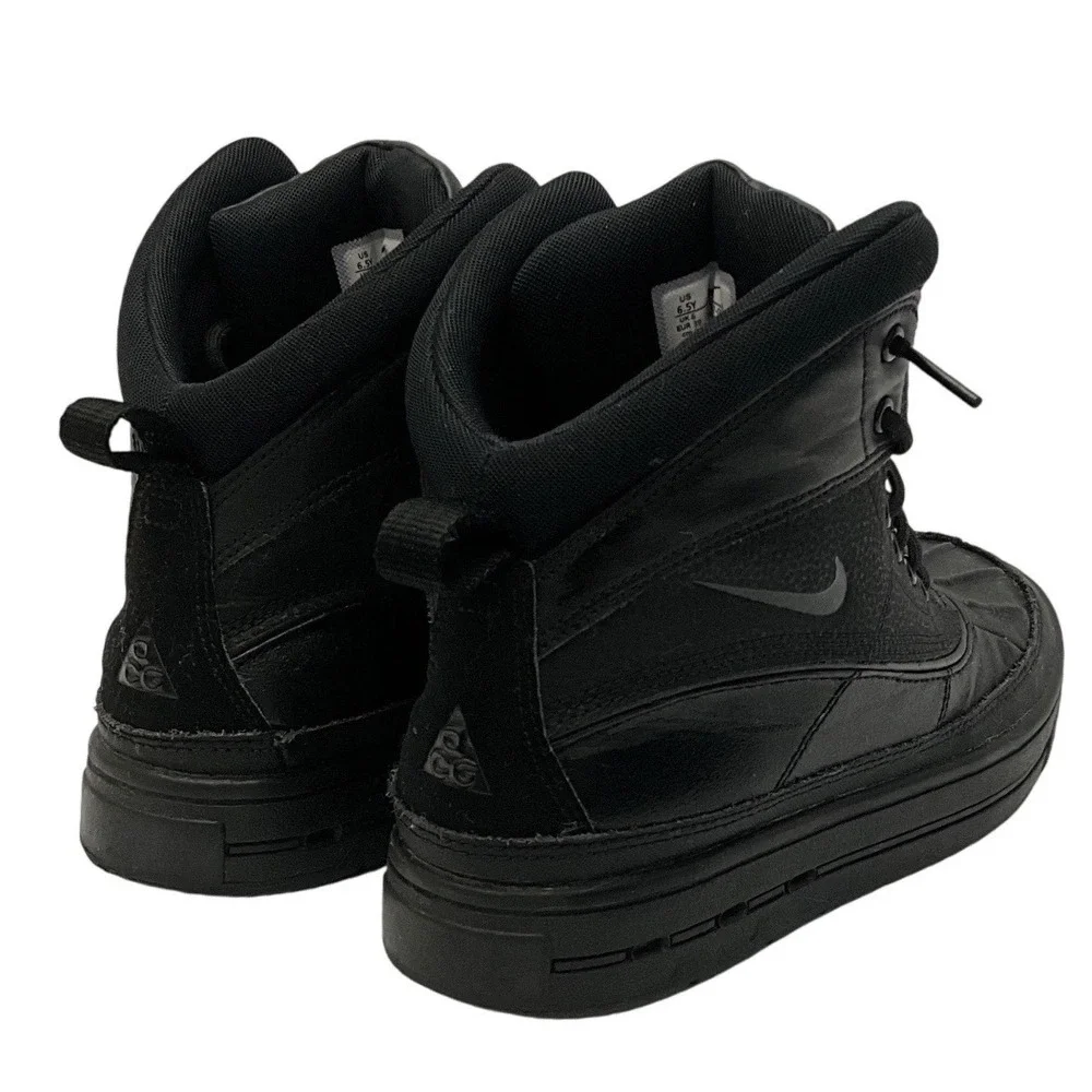 Nike ACG Woodside 2 High Triple Black Youth Outdoor Winter Hiking Boots 6.5Y